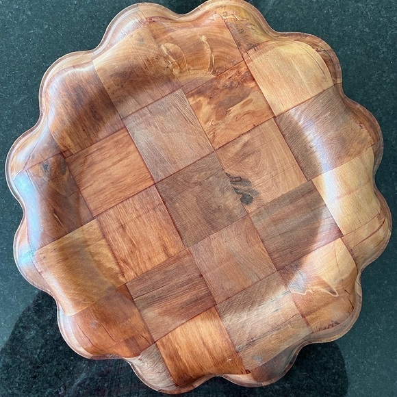 Vintage Wood Weave Platter/Charcuterie Board - Picture 2 of 3